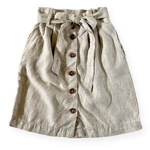 H&M Linen Paper Bag Style Skirt
